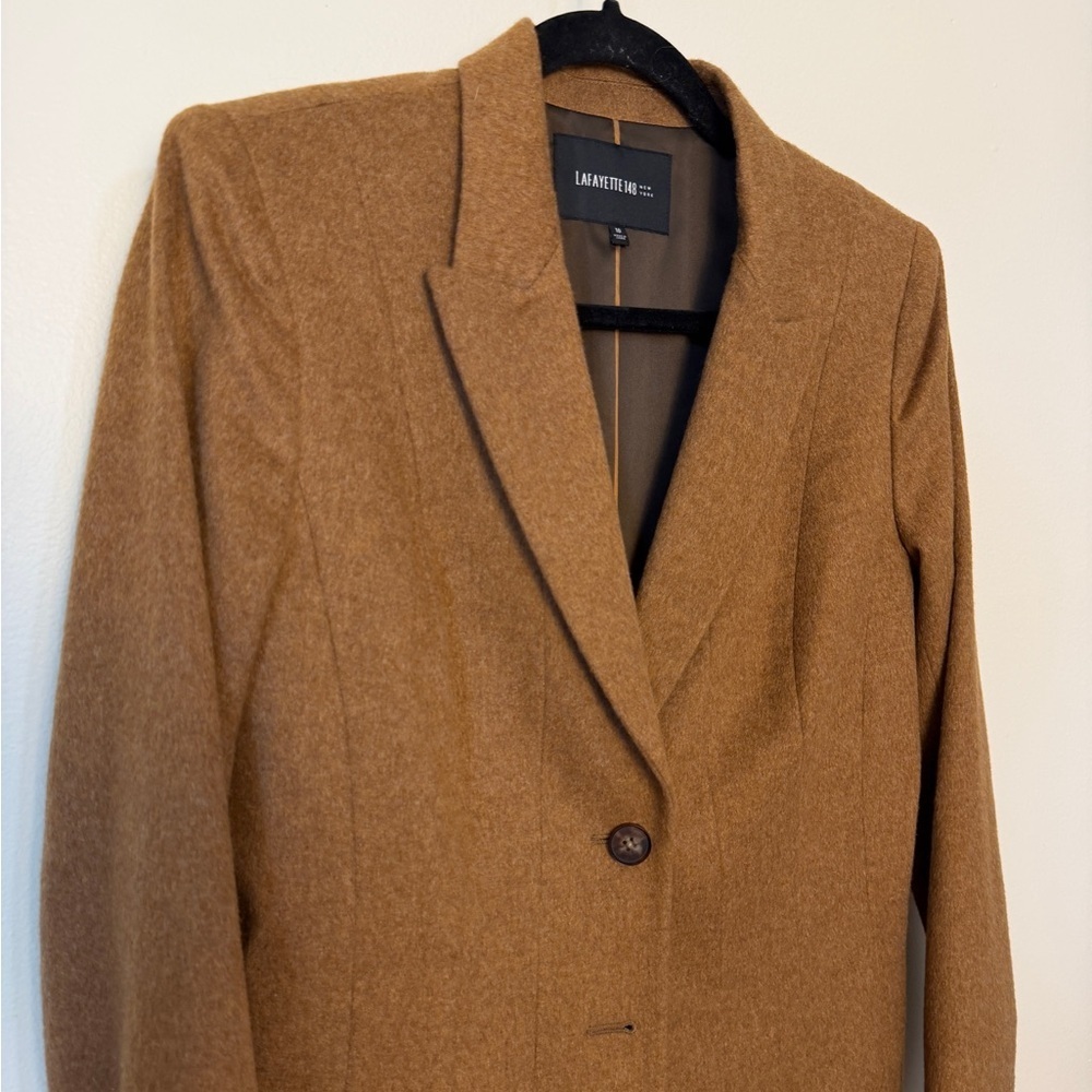 $1258 Lafayette 148 New York 100% cashmere structured brown blazer size 10 - Picture 2 of 10
